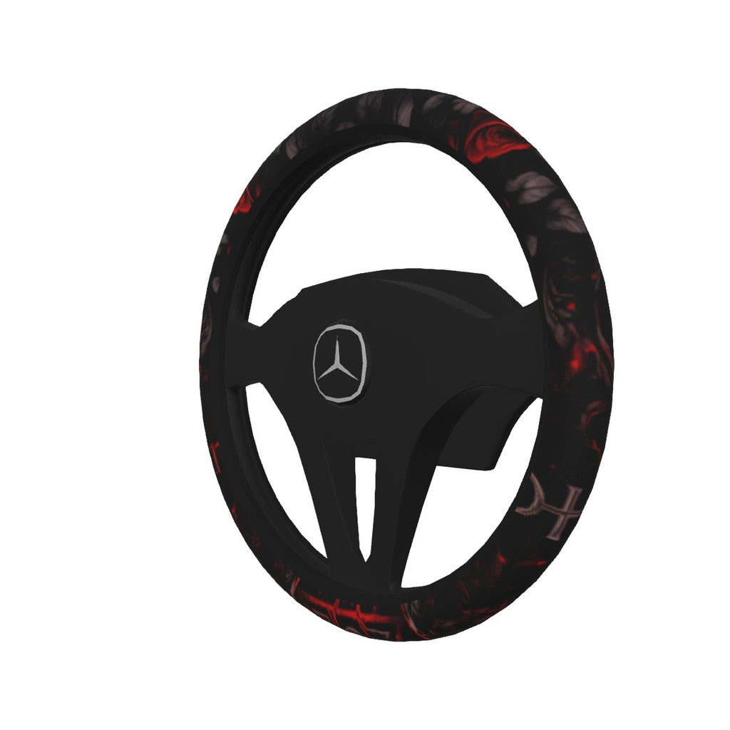 Anime Gothic Steering Wheel Cover | All-Over Print | Anti-Slip Grip | Universal 36–38cm | GRIPDRIVE